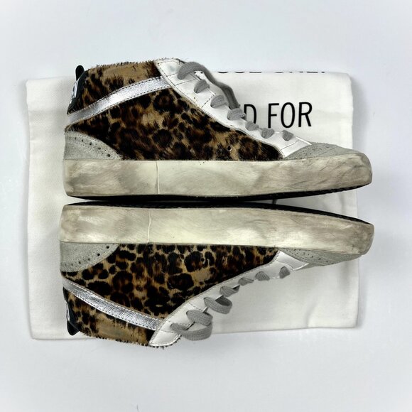Golden Goose Mid Star Leopard Print Sneakers - Picture 3 of 11